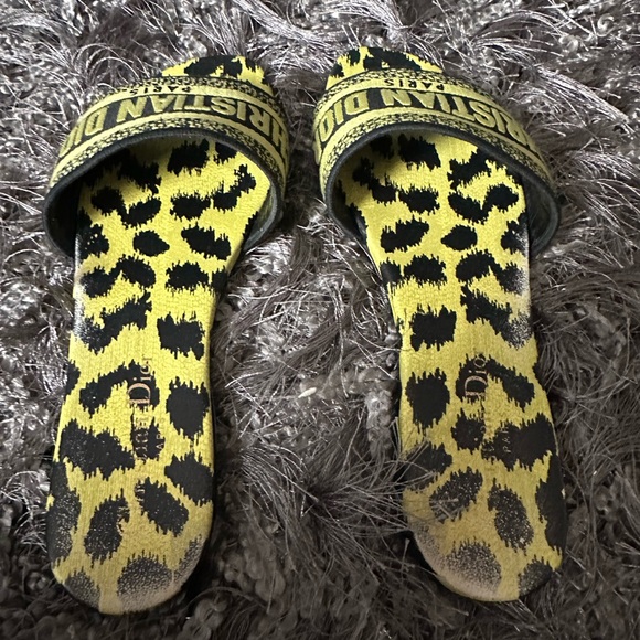 Dior Dway Slide in Chartreuse Lime Pop Mizza Embroidered - Picture 7 of 7